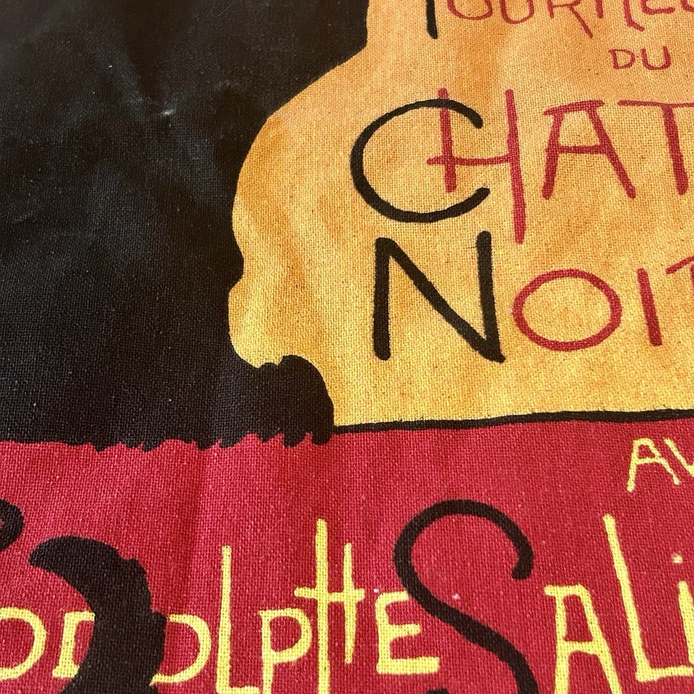 Black Cat Tote Bag Tournée du Chat Noir Steinlen Cotton Canvas Halloween French - Picture 4 of 8